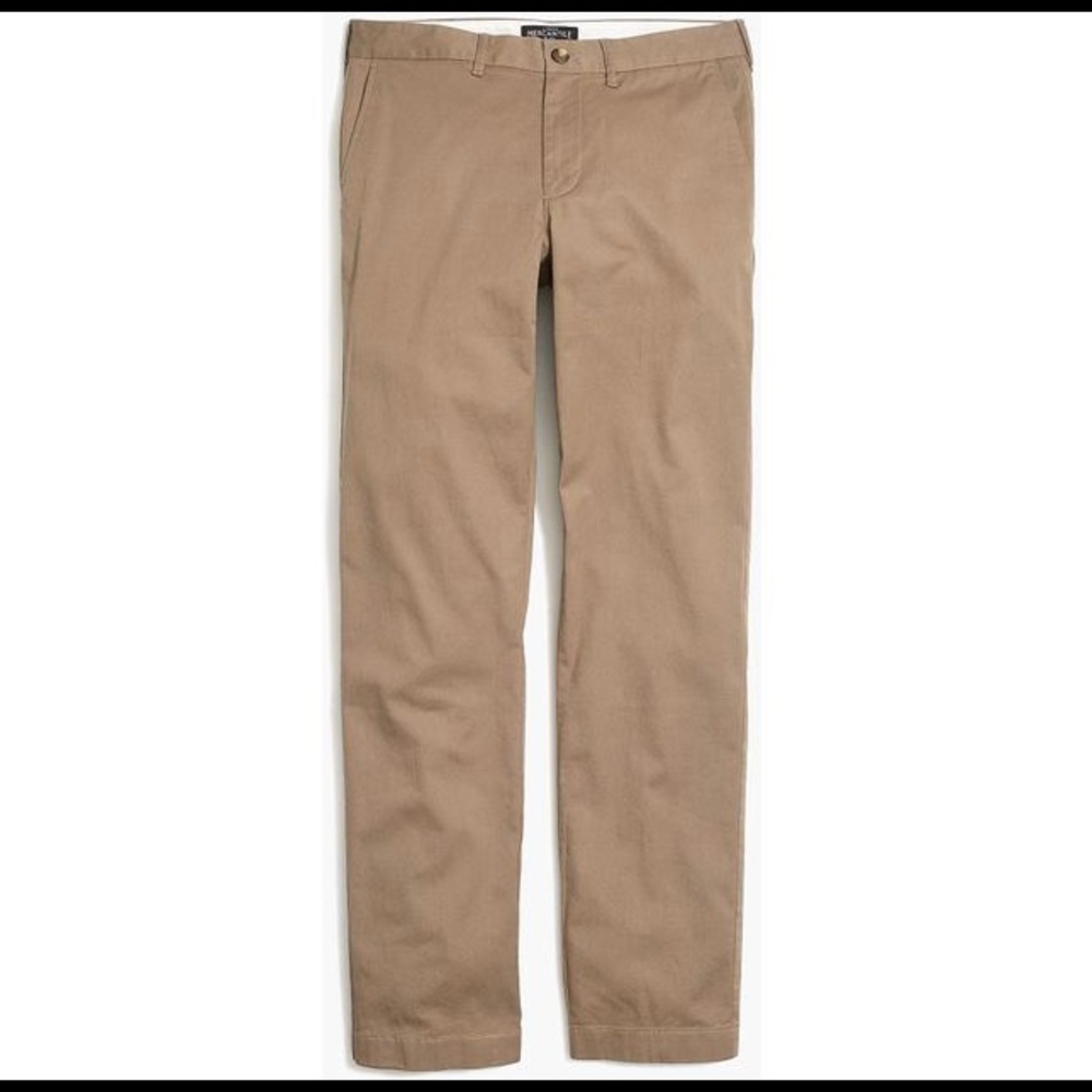 JCrew straight-fit flex chino pants, AGED TEAK